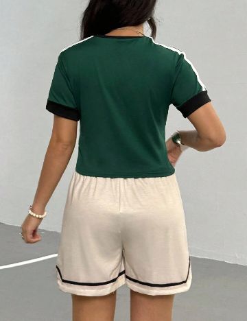 Compleu Shein Kids, crem/verde