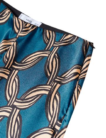 Pantaloni Mango, albastru/crem