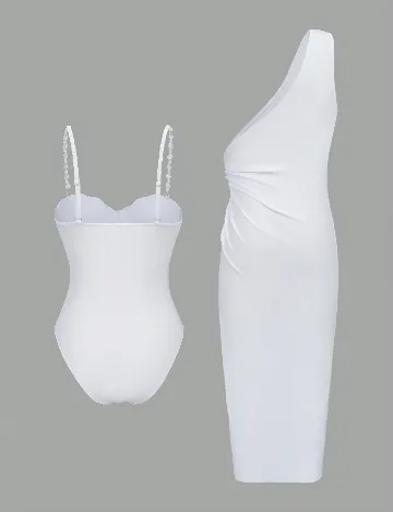 Costum de baie SHEIN, alb