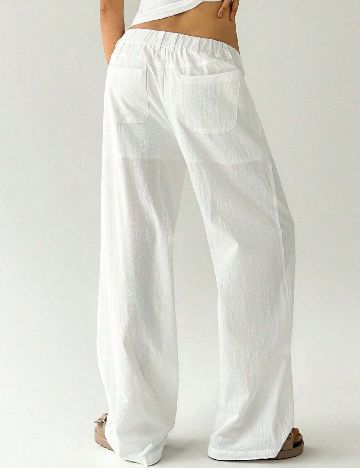 Pantaloni SHEIN CURVE, alb