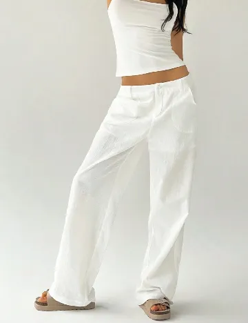 Pantaloni SHEIN CURVE, alb