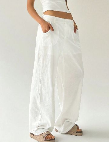 Pantaloni SHEIN CURVE, alb