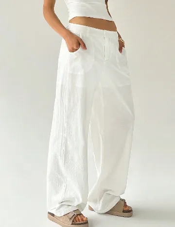 Pantaloni SHEIN CURVE, alb