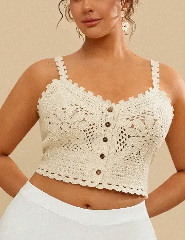 Top SHEIN CURVE, crem