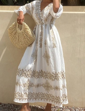 Rochie lunga Dazy, alb