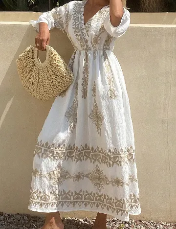 Rochie lunga Dazy, alb