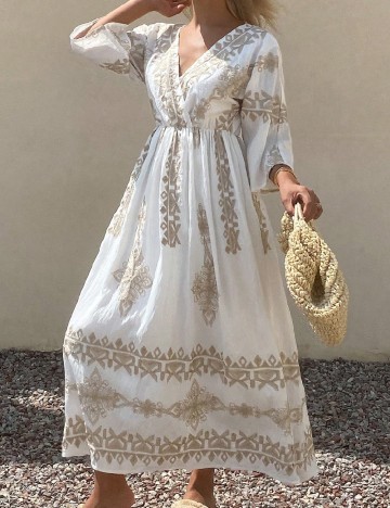 Rochie lunga Dazy, alb