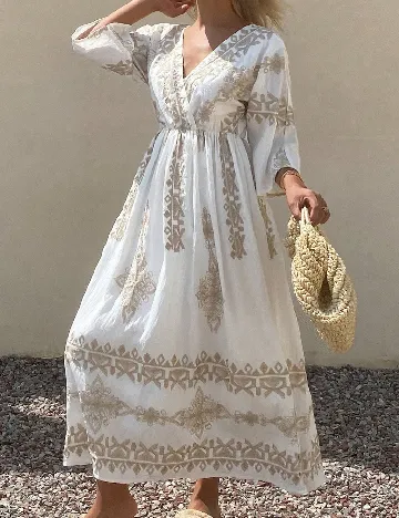 Rochie lunga Dazy, alb