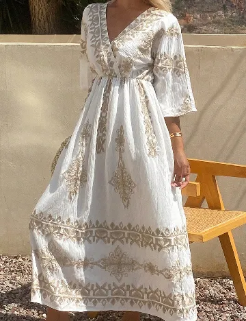 Rochie lunga Dazy, alb