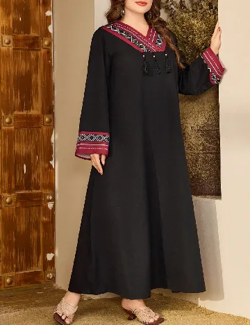 Rochie lunga SHEIN CURVE, negru/rosu