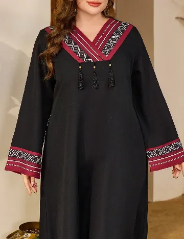 Rochie lunga SHEIN CURVE, negru/rosu