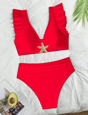 Costum de baie SHEIN, rosu