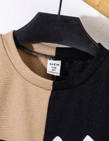 Compleu Shein Kids, negru/maro
