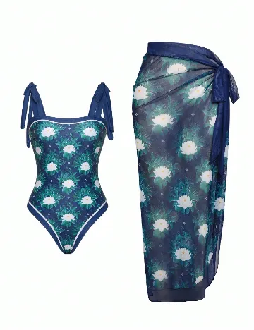 Costum de baie SHEIN, bleumarin