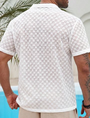 Camasa SHEIN Plus Size Men, alb