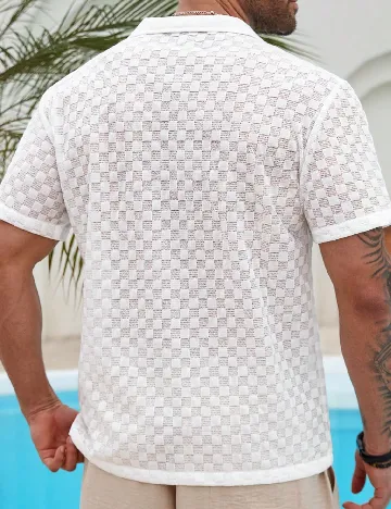 Camasa SHEIN Plus Size Men, alb