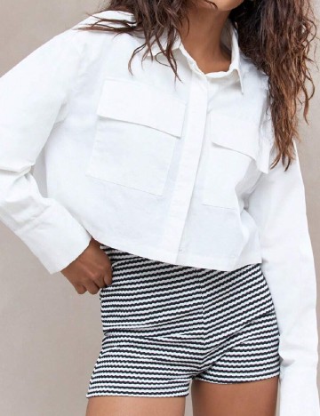Pantaloni scurti Missguided, alb/negru