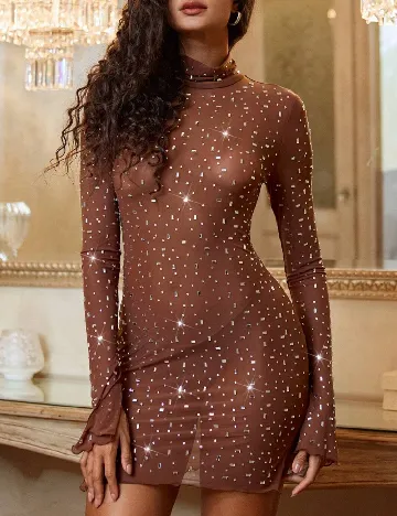 Rochie scurta SHEIN, maro