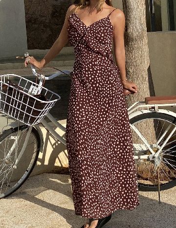 Rochie lunga Dazy, maro