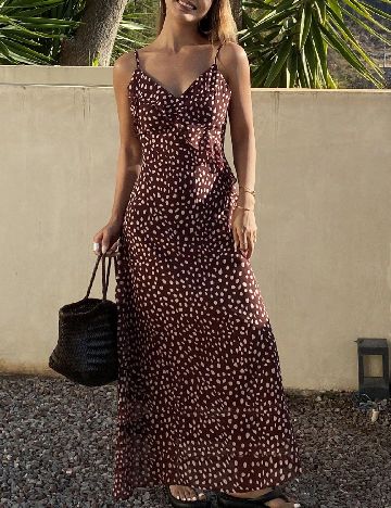 Rochie lunga Dazy, maro