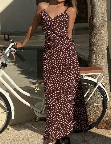 Rochie lunga Dazy, maro