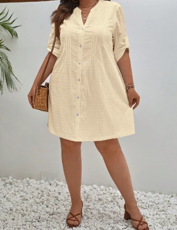 Rochie scurta SHEIN CURVE, crem