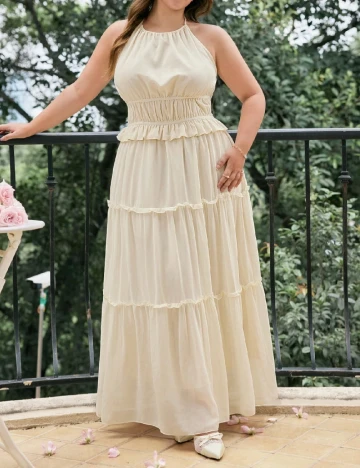 Rochie lunga SHEIN CURVE, crem
