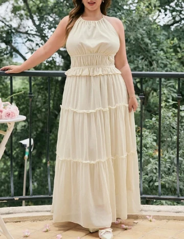 Rochie lunga SHEIN CURVE, crem