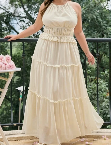 Rochie lunga SHEIN CURVE, crem