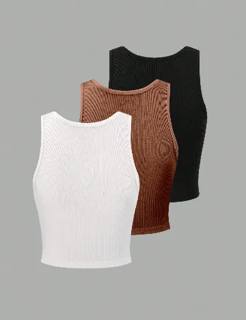 Set topuri 3 bucati SHEIN, mix culori