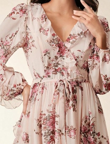 Rochie lunga Anewsta, floral print