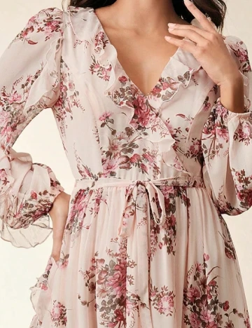 Rochie lunga Anewsta, floral print