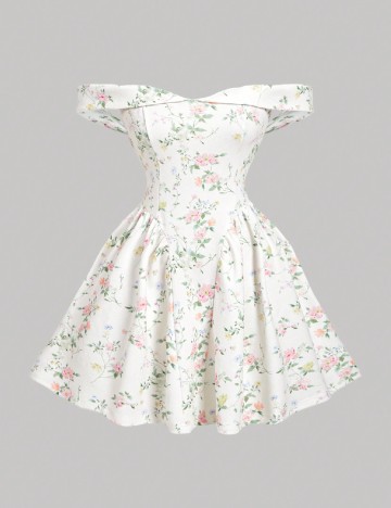 Rochie scurta SHEIN CURVE, floral print