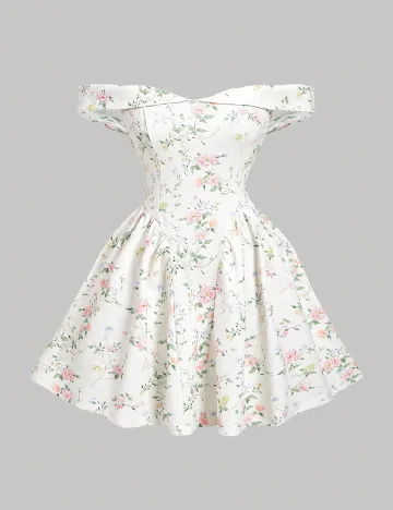 Rochie scurta SHEIN CURVE, floral print