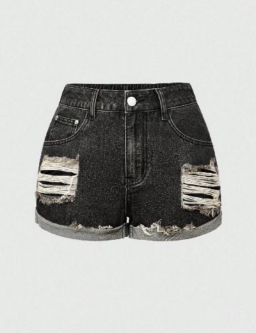 Pantaloni scurti SHEIN CURVE, negru