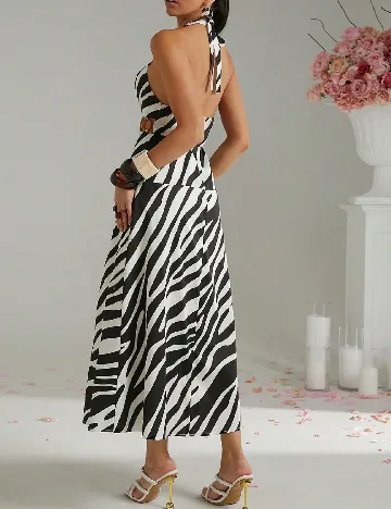 Rochie lunga SHEIN, alb/negru