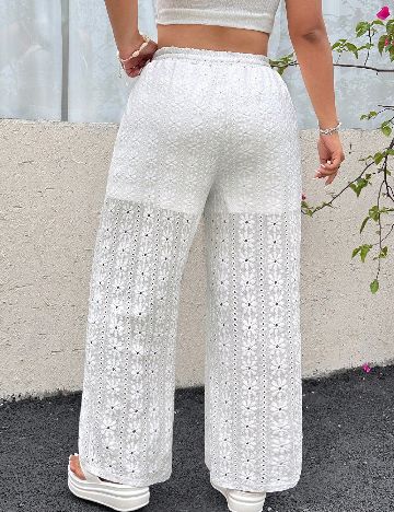 Pantaloni SHEIN CURVE, alb