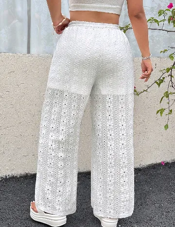 Pantaloni SHEIN CURVE, alb
