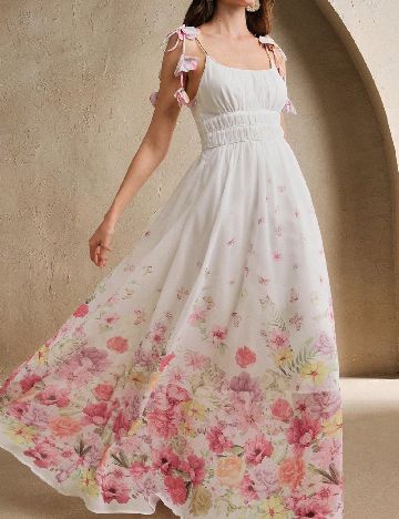 Rochie lunga Anewsta, floral print