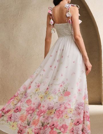Rochie lunga Anewsta, floral print
