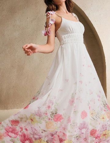 Rochie lunga Anewsta, floral print