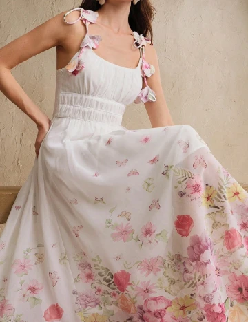 Rochie lunga Anewsta, floral print