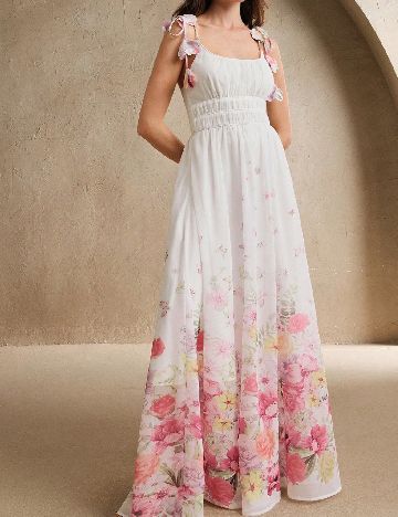 Rochie lunga Anewsta, floral print