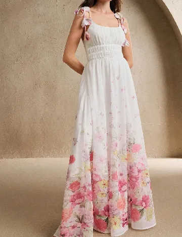 Rochie lunga Anewsta, floral print