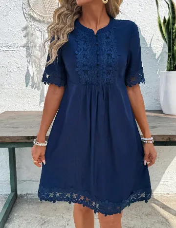 Rochie scurta Emery Rose Curve, bleumarin