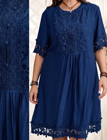 Rochie scurta Emery Rose Curve, bleumarin