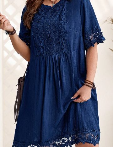 Rochie scurta Emery Rose Curve, bleumarin