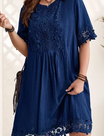 Rochie scurta Emery Rose Curve, bleumarin