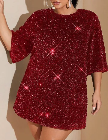 Rochie scurta SHEIN CURVE, rosu