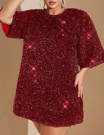 Rochie scurta SHEIN CURVE, rosu
